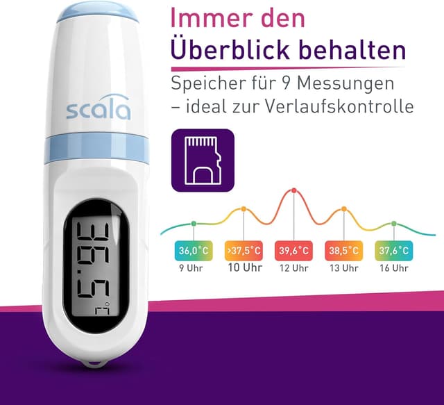 Detalle de Scala SC 8271 thermomètre fièvre infrarouge frontal sans contact