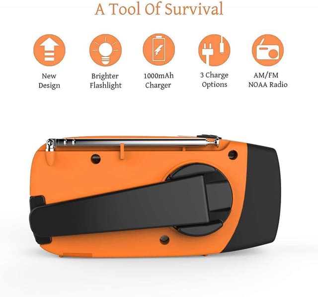 Thumbnail 6 de SOLARBABY Wind Up Solar Radio – AM/FM emergency solar weather radio with hand crank