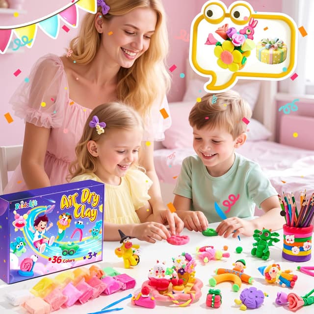 Thumbnail 5 de Bridokit Air Dry Clay 36‑colour modelling set 🎨