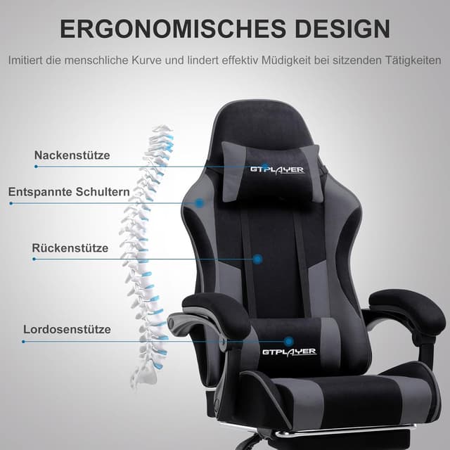 Thumbnail 2 de GTPLAYER Chaise de Gaming Ergonomique avec Repose‑pieds