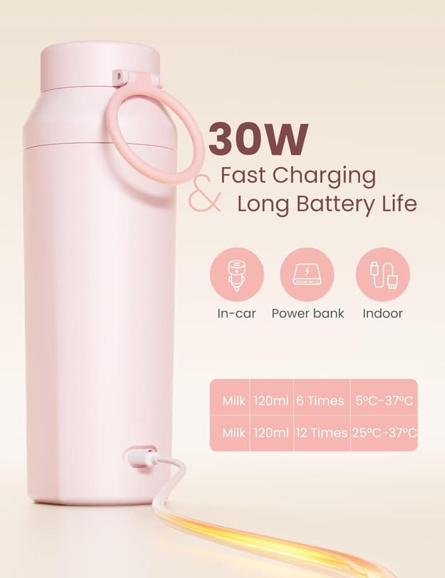 Thumbnail 5 de Paruu Portable Bottle Warmer 7 Temp Pink