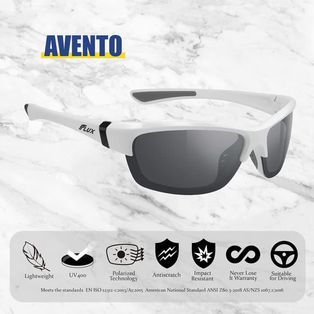 Detalle de ICECUBE AVENTO Sport-Sonnenbrille mit Polarisierung, UV400-Schutz und Anti-Rutsch-Funktion (für Herren & Damen)