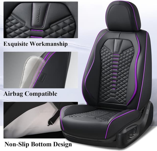 Detalle 2 de Coverado Car Seat Covers Nappa Leather, 2 Pack