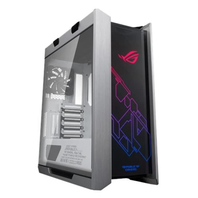 Detalle de ASUS ROG Strix Helios White Edition (cristal templado) con USB 3.2 para montar un PC gaming EATX