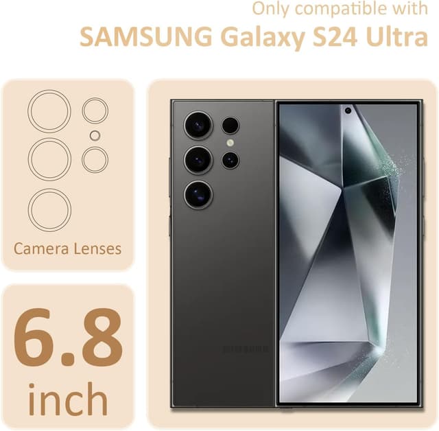 Detalle de CAROKI Clear Case for Samsung Galaxy S24 Ultra (6.8") with Wildflower Pattern – Shockproof TPU bumper cover