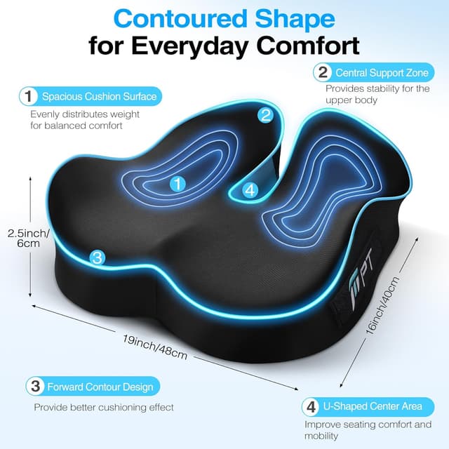 Detalle de POOTACK Memory Foam Seat Cushion