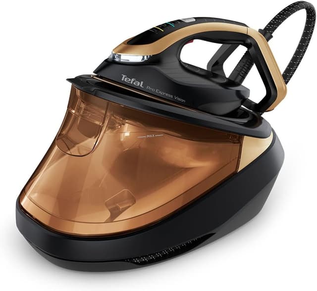 Detalle de Tefal GV9820G0 Pro Express Vision smart steam generator iron (9 bar) – black & gold