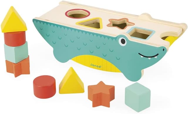 Detalle 1 de Boite à formes Croco Tropik Janod 12 mois