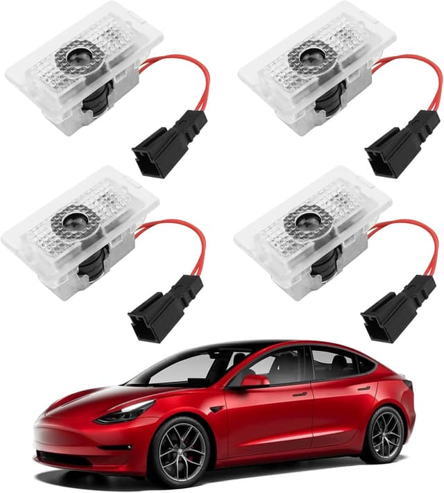 Detalle de VIHIMAI 4er Set Tesla Autotür LED Logo Projektoren – kompatibel mit Model Y/3/S/X
