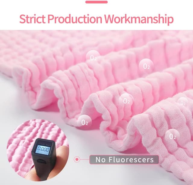 Detalle de Muslin baby bath towels 2 pack, 105 cm