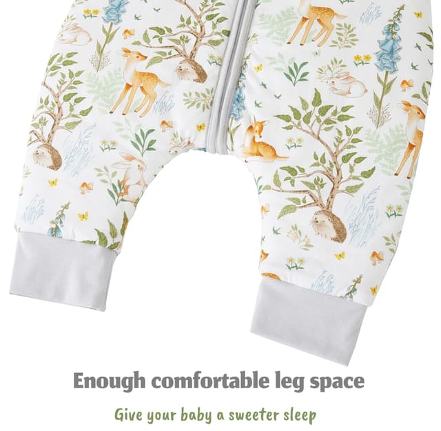 Detalle de Chilsuessy 2er Pack Baby-Schlafsack mit Füßen 2.5 Tog (90 cm) – Winter-Set mit Wald & Bären