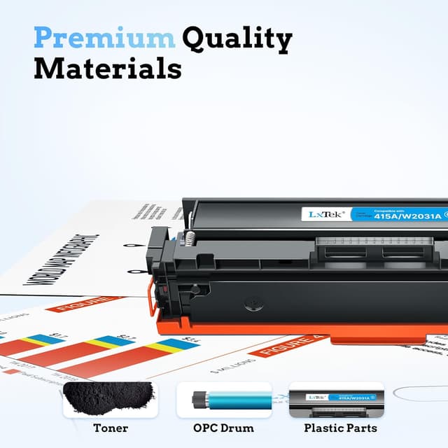 Detalle de LxTek 415A Toner (mit Chip) für HP 415A/415X – 4er-Pack für HP Color LaserJet Pro M479 & M454
