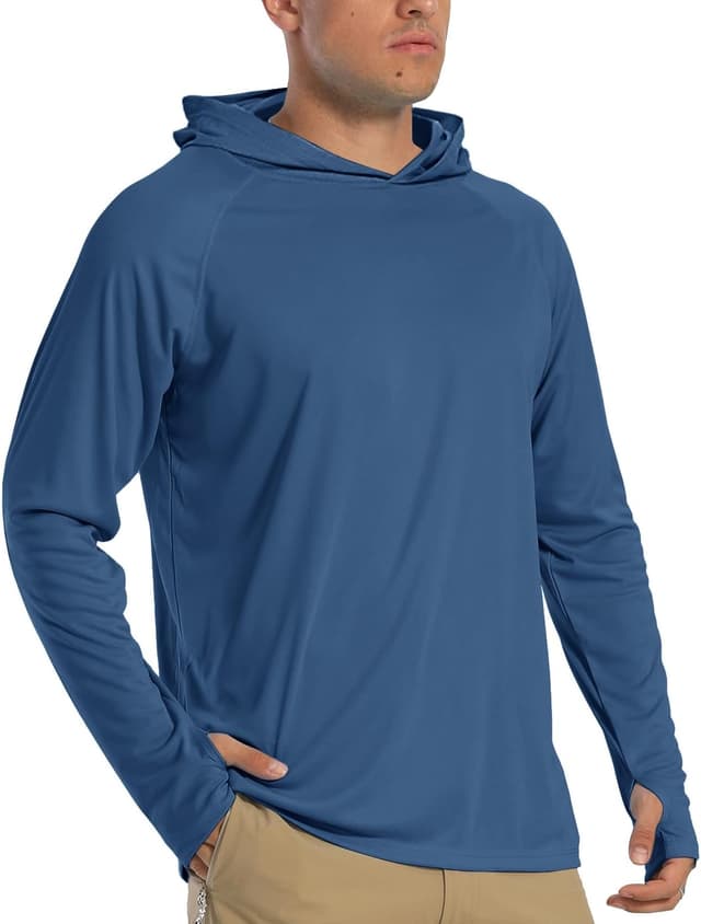 Detalle de TACVASEN Men’s UPF 50+ Sun Protection Long Sleeve Hoodie Rash Guard