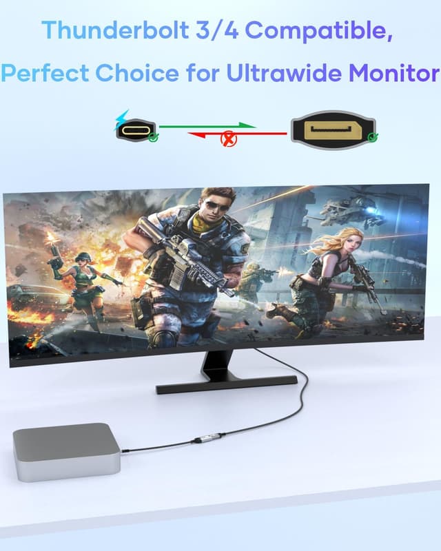 Detalle 2 de Nersligek USB C vers DisplayPort 8K