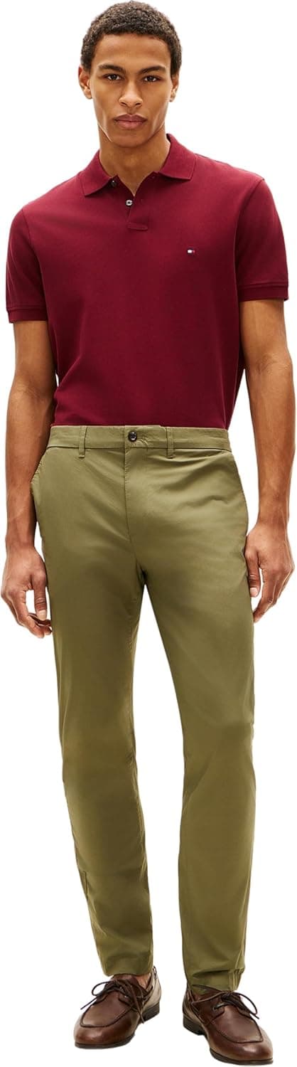 Detalle 2 de Tommy Hilfiger Harlem Half Elast Poplin (MW0MW42341) – Pantaloni chino uomo