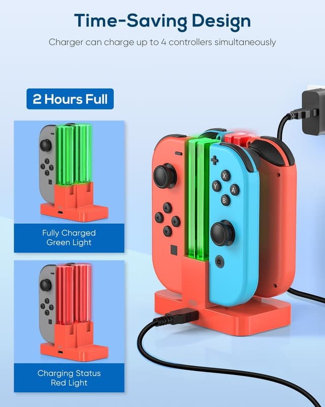Thumbnail 5 de FYOUNG Switch Joy-Con Charger with LED Bar for Nintendo Switch/OLED