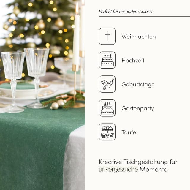 Thumbnail 1 de 100%Mosel Vlies Tischläufer Rainforest Grün 30 cm