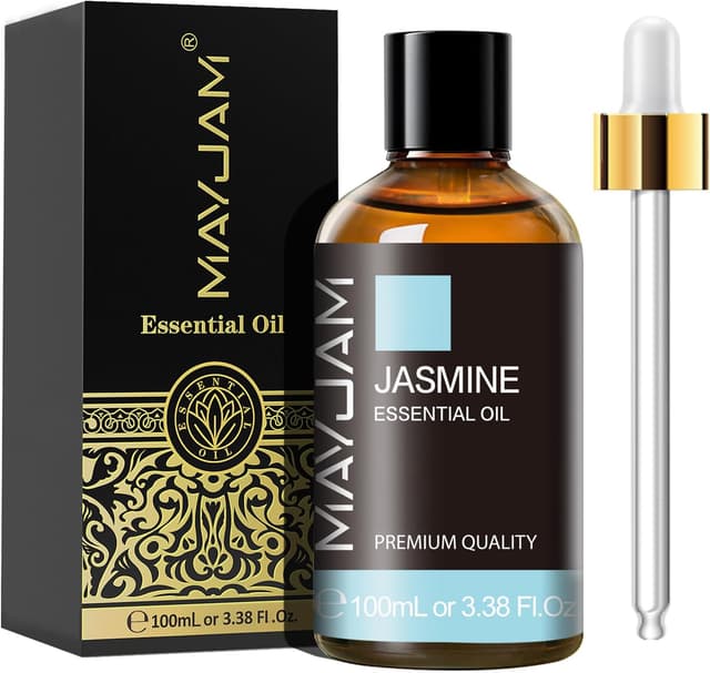 Detalle de MAYJAM Jasmin ätherisches Öl 100 ml – Jasminöl für Diffusor, Luftbefeuchter und DIY