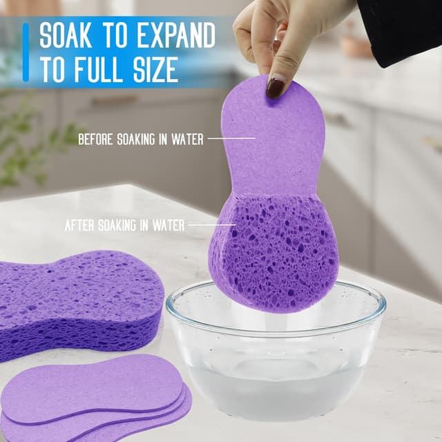 Thumbnail 5 de 3-Pack Large Natural Cellulose Sponges 7.68in