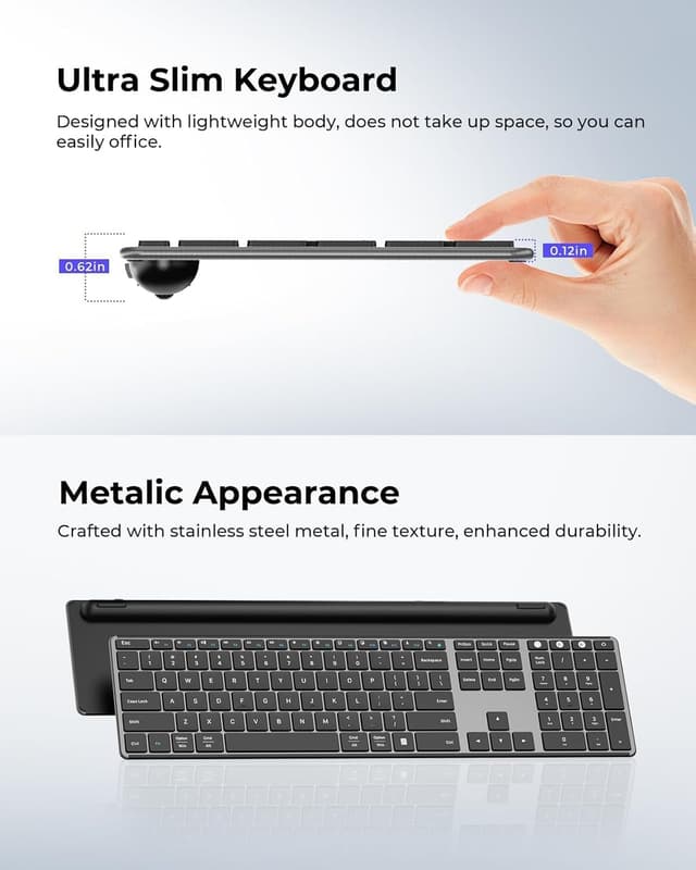 Detalle 2 de seenda SKM64-3 Wireless Keyboard Mouse Combo 200h