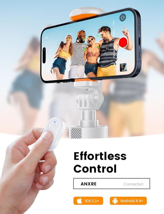 Detalle 2 de ANXRE 71"/180cm Phone Tripod Monopod (NT79) with Bluetooth Remote – White