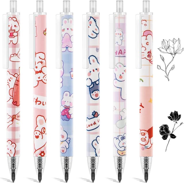 Detalle de OFFCUP Crayon sans encre « Éternel » rose – lot de 6 crayons réutilisables à pointe remplaçable