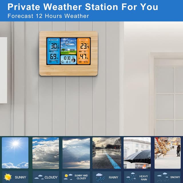 Thumbnail 4 de ONEVER Estación Meteorológica Digital Inalámbrica 🌡️ Barómetro y Alerta