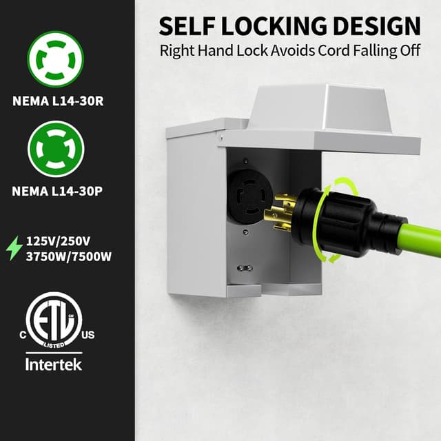 Thumbnail 1 de POWGRN 10-Foot 30-Amp Generator Cord ⚡