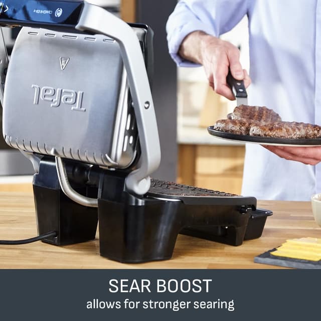 Thumbnail 6 de Tefal OptiGrill Elite GC750D40 stainless steel with 12 cooking programmes and removable non-stick plates