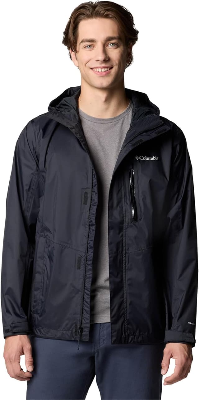 Detalle de Columbia Men’s Pouring Adventure 3 Waterproof Rain Jacket (Black, XXL)