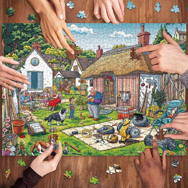 Thumbnail 2 de Jigsaw Puzzles for Adults 1000 Warm courtyard