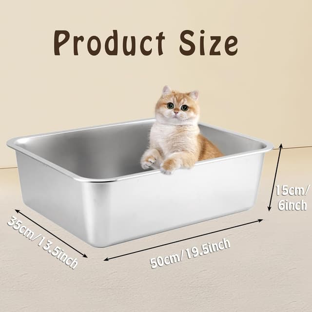 Thumbnail 6 de XXL Cat Litter Tray 50×35×15 cm large litter box 🐱