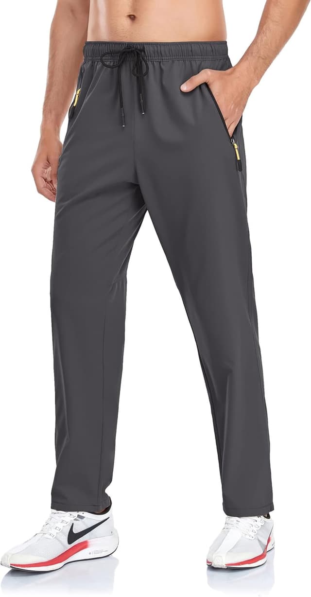 Detalle de Rapoo Men’s Lightweight Pants with Zipper Pockets (Quick Dry 4-Way Stretch Workout & Travel Pants)