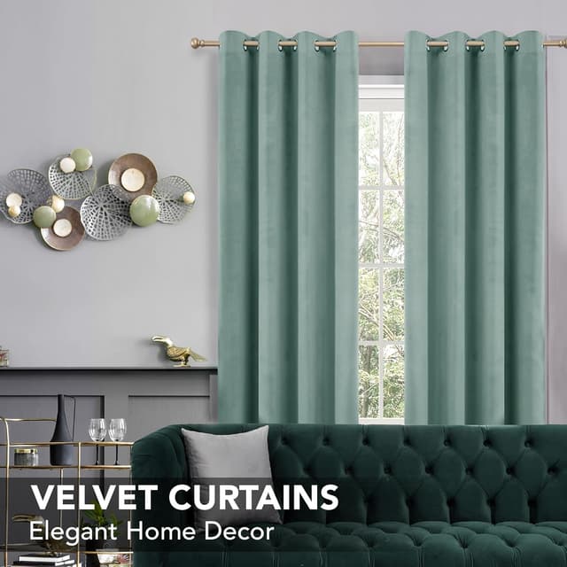 Detalle de Deconovo Cortinas Opacas Térmicas Azul Nórdico 140x175cm 🏡