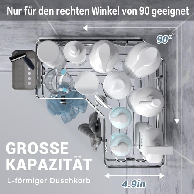 Thumbnail 3 de FINIBO Duschablage Ohne Bohren 2er Set 40 lbs