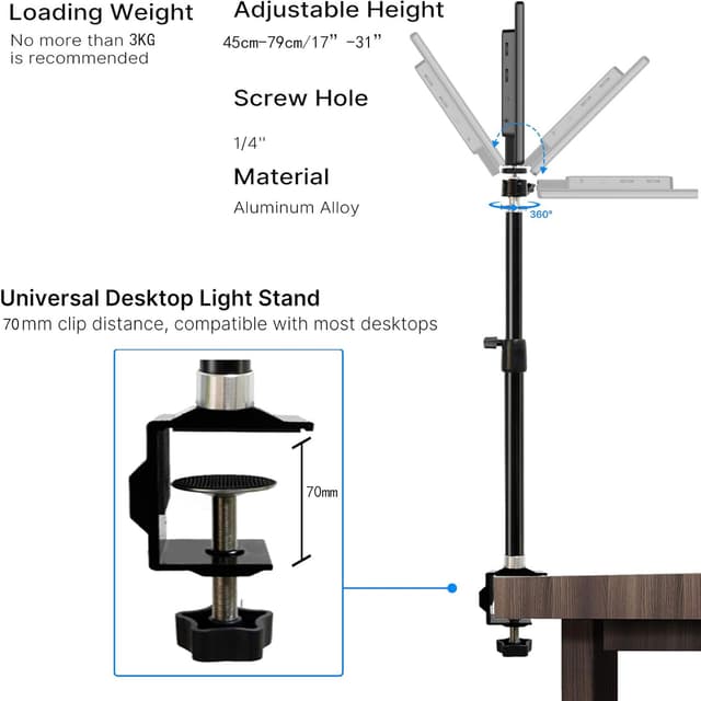 Detalle 1 de HAFOKO 17 bis 31 Zoll Tisch Kamera Halterung