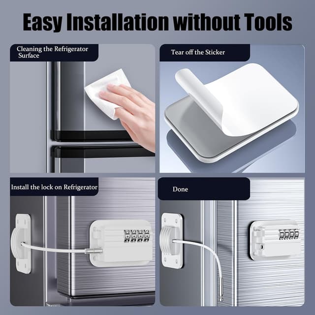 Detalle de WILNIRY Kombinationsschloss Kühlschrank 0000