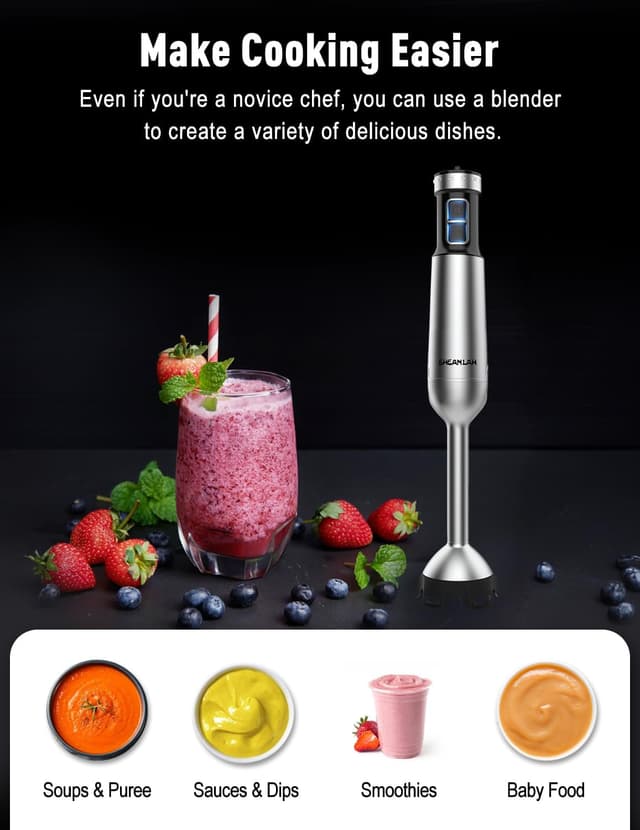 Detalle 2 de 1000W Immersion Blender with 25 Speeds ⚡