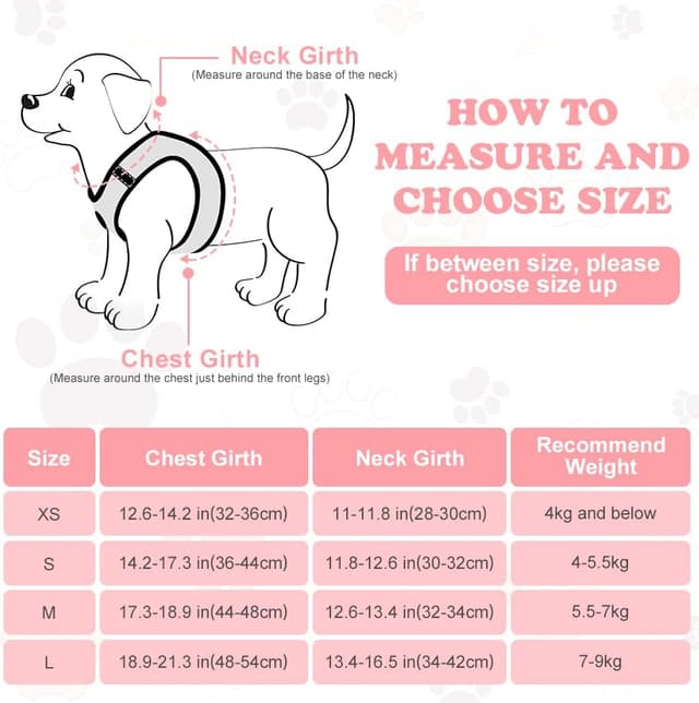 Detalle 2 de OFFCUP Dog Harness and Leash Set S, soft mesh no-pull harness