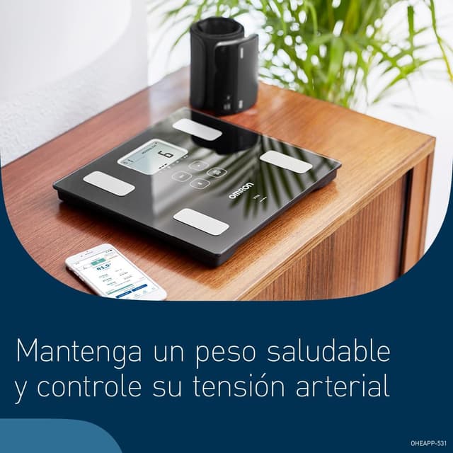 Detalle de OMRON VIVA bilancia pesapersone digitale con analisi di grasso viscerale e sincronizzazione Bluetooth