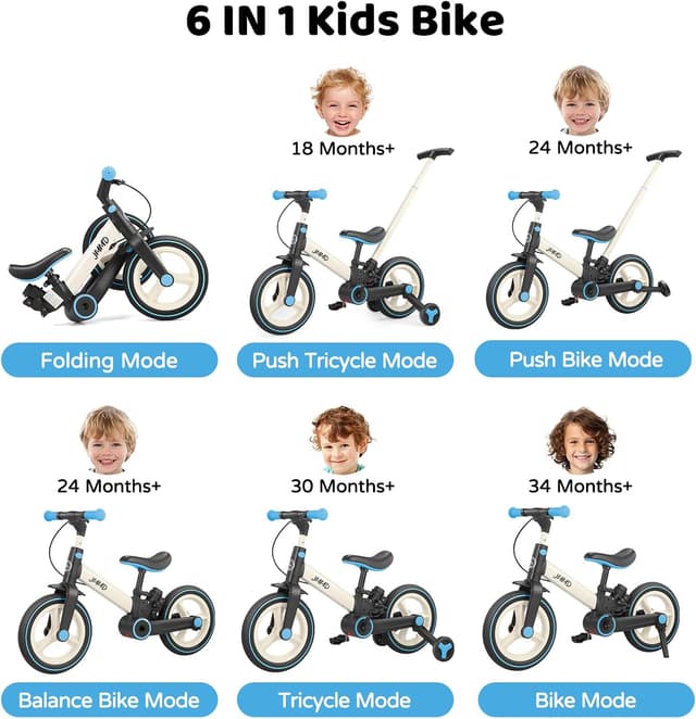 Detalle 2 de JMMD 6-in-1 Toddler Bike 12"