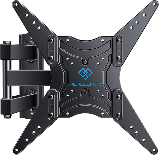 Detalle de PERLESMITH Full Motion TV Wall Mount (27–60 in) for Flat & Curved TVs — Single Stud, VESA up to 400x400mm