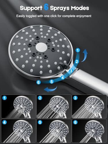 Thumbnail 1 de YEAUPE PRO Alcachofa de ducha 6 chorros, 1,6 m