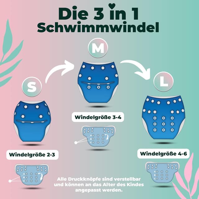 Thumbnail 3 de KIDVERSE 2er Set Schwimmwindel 0–3 Jahre