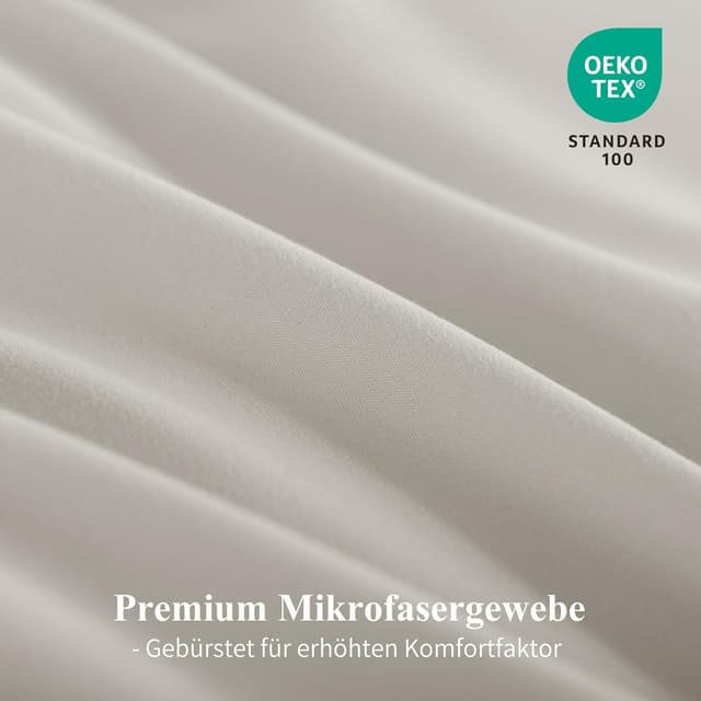 Detalle 2 de Aisbo Bettwäsche 135x200 4-teilig Beige