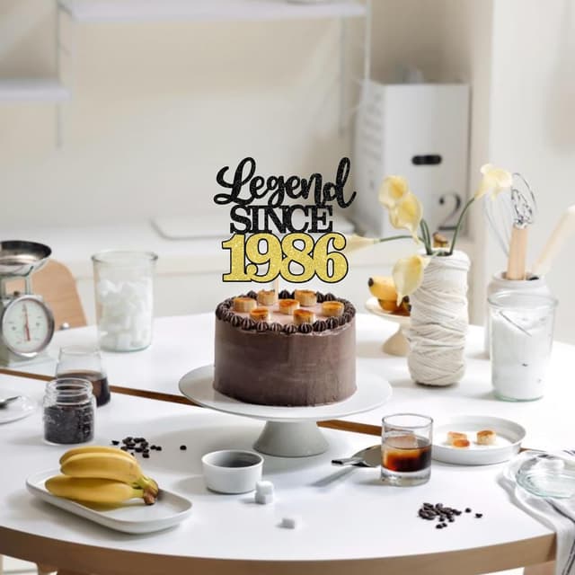 Thumbnail 5 de Aufschrift Legend Since 1986 Kuchen-Topper 40
