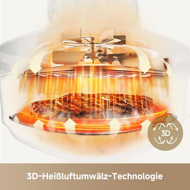 Detalle 2 de dreame Tasti AirFryer 5-in-1 tragbare Glas-Heißluftfritteuse mit 2 Behältern (2,5 L + 4,5 L)