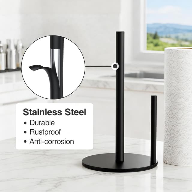 Detalle 2 de niffgaff Küchenrollenhalter aus Edelstahl