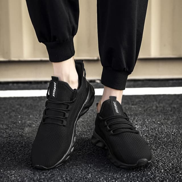 Detalle de CAIQDM Men’s Mesh Trainers Running Shoes for Walking, Gym & Jogging