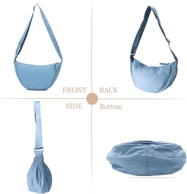 Detalle 2 de GoPaw Crescent Bag for Women: nylon half moon crossbody with adjustable strap